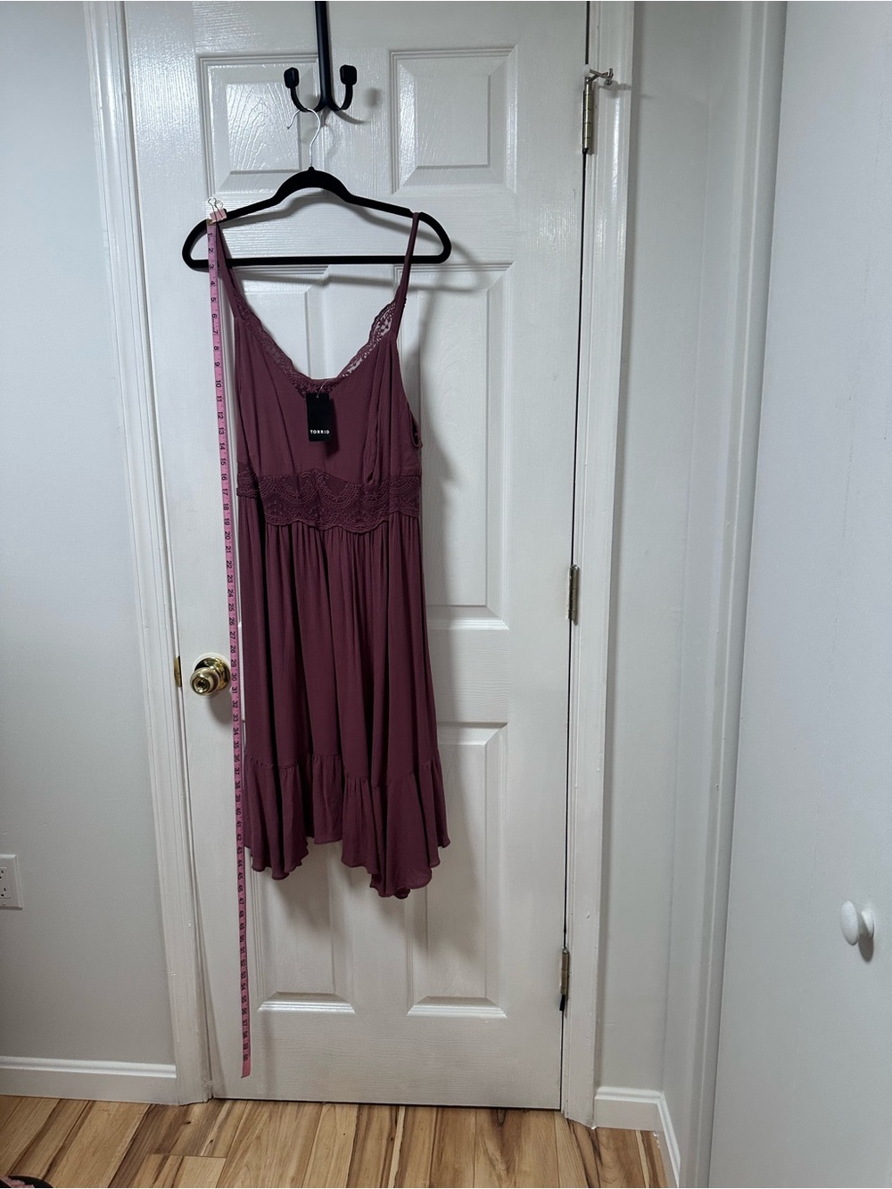 torrid Mauve Lace-Trim Mini Slip Dress